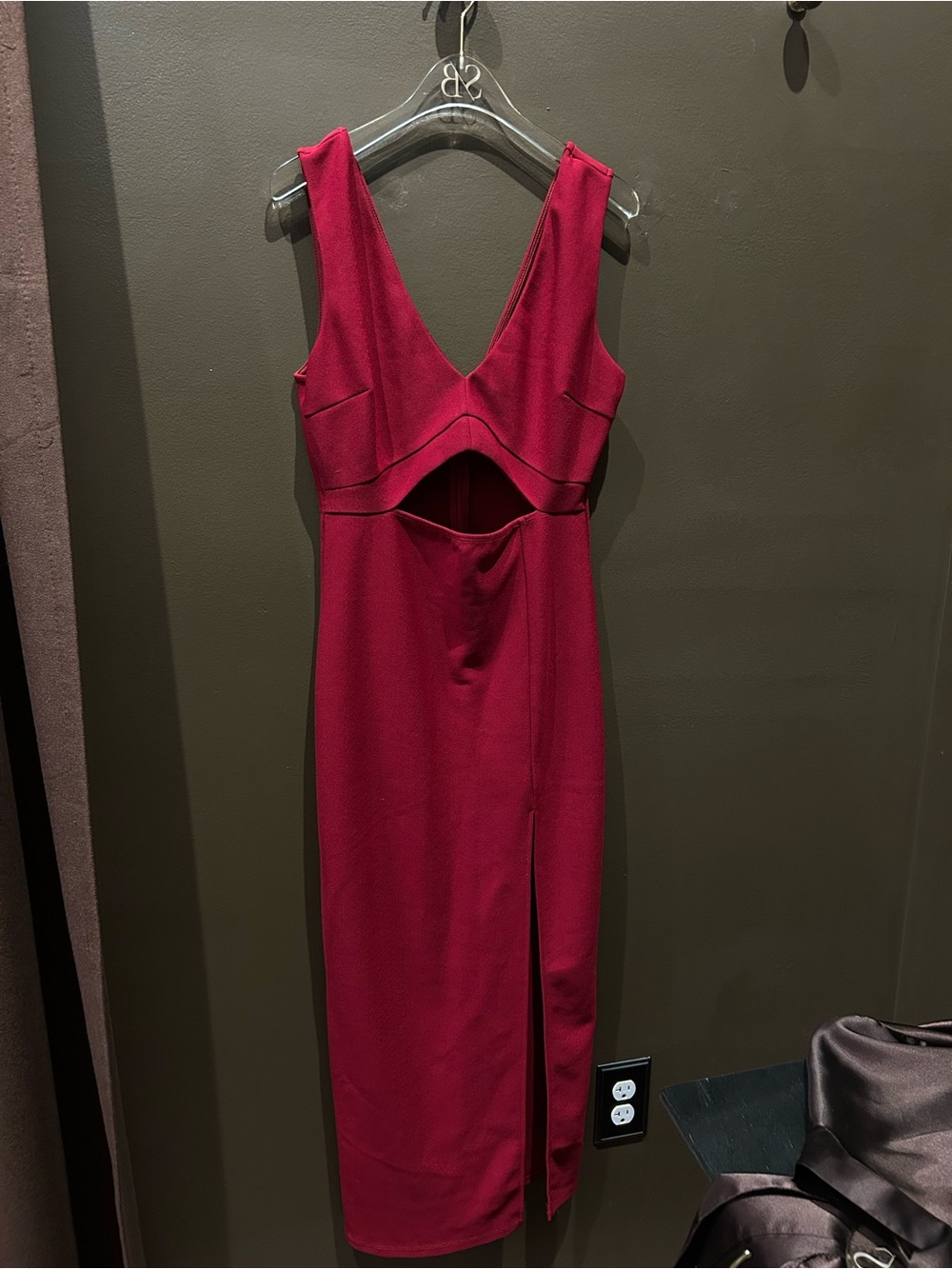 Hello Molly Burgundy Cutout Midi Dress 6